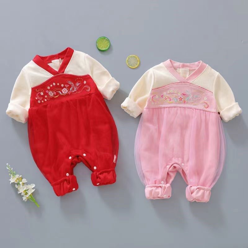 中国风婴儿连体衣秋装女宝宝公主汉服哈衣百天新生儿衣服民族满月,童装/婴儿装/亲子装,汉服,淘宝优惠券,粉丝福利购,淘宝优惠卷