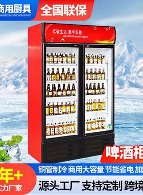 饮料啤酒冰柜商用冷冻冰箱大容量保鲜柜立式双门酒水冷藏展示柜
