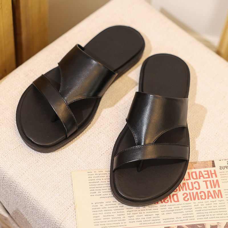 拖鞋夏季男款外穿潮牌凉鞋户外凉拖鞋真皮沙滩鞋高级感夹脚人字拖,流行男鞋,人字拖,淘宝优惠券,粉丝福利购,淘宝优惠卷