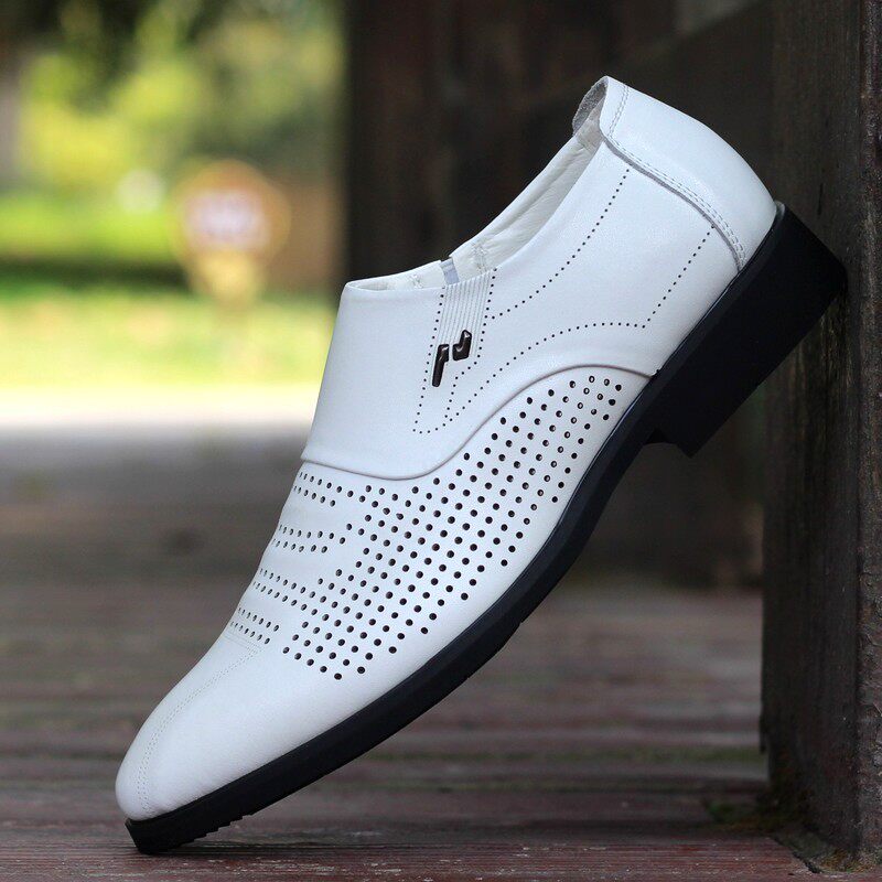 夏季皮鞋男镂空透气洞洞凉鞋韩版白色男鞋子英伦商务正装休闲鞋男,流行男鞋,休闲皮鞋,淘宝优惠券,粉丝福利购,淘宝优惠卷
