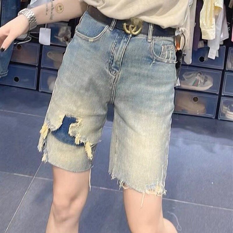 梨型身材裤子大尺码高腰破洞牛仔短裤女夏胖妹妹mm宽松显瘦五分五,女装/女士精品,大码裤装,淘宝优惠券,粉丝福利购,淘宝优惠卷