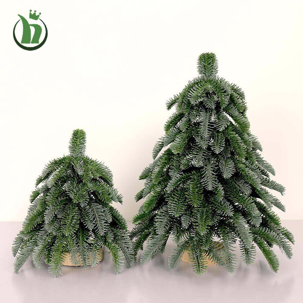 圣诞节纯pe叶诺贝松迷你桌面圣诞树套餐30/45/60cm摆件装饰品