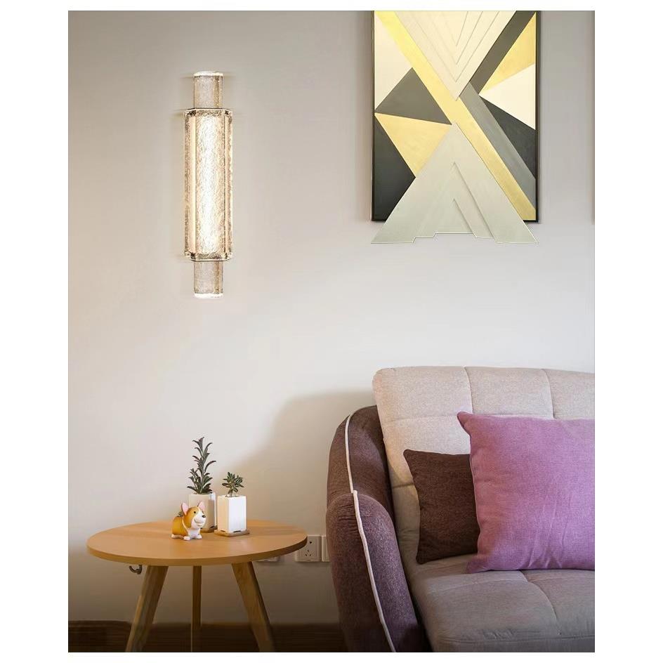 现代简约轻奢LED不锈钢壁灯别墅样板房室内壁灯家居卧室线条水晶