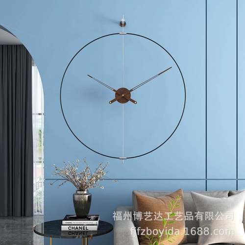 现代简约客厅玄关挂钟个性家居客厅金属时钟北欧轻奢铁艺钟表