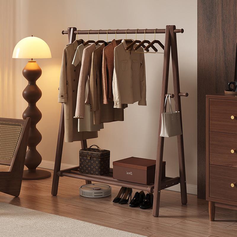 美拉德衣架家用挂衣落地架多功能晾衣架可折叠加粗加厚衣帽置物架