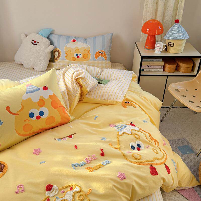 A类母婴级全棉加厚磨毛四件套60支纯棉秋冬款儿童床品被套三件套4