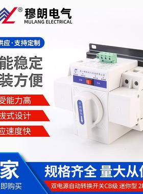 双电源自动转换开关CB级迷你型MLQ2-2P63A自动切换开关