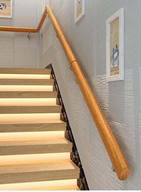 靠墙木楼梯扶手实木欧式家用幼儿园老人室内别墅阁楼防滑扶手简约