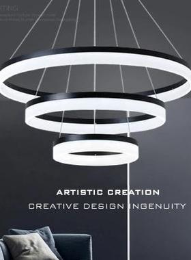 吊灯后现代灯圆形亚克力吊灯艺术现代简约卧室餐厅客厅吊灯饰灯具