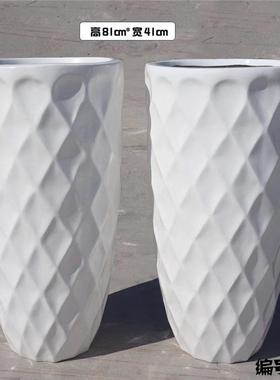 玻璃钢花盆商场美陈户外落地大型组合花钵北欧创意简约大花瓶