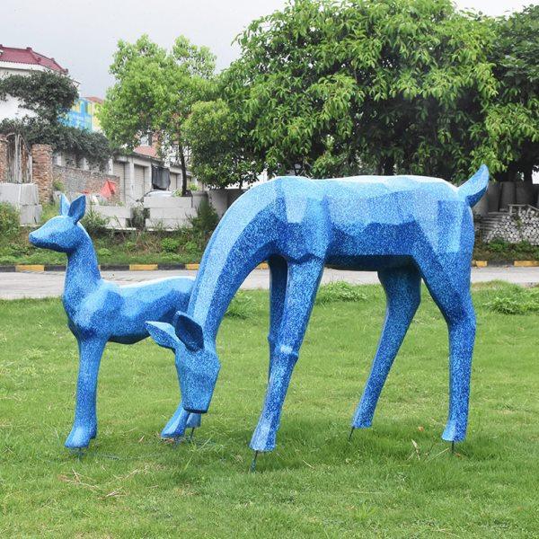 创意户外玻璃钢块面抽象卡通鹿雕塑摆件花公园林景观庭院商场装饰,家居饰品,户外/庭院摆件,淘宝优惠券,粉丝福利购,淘宝优惠卷