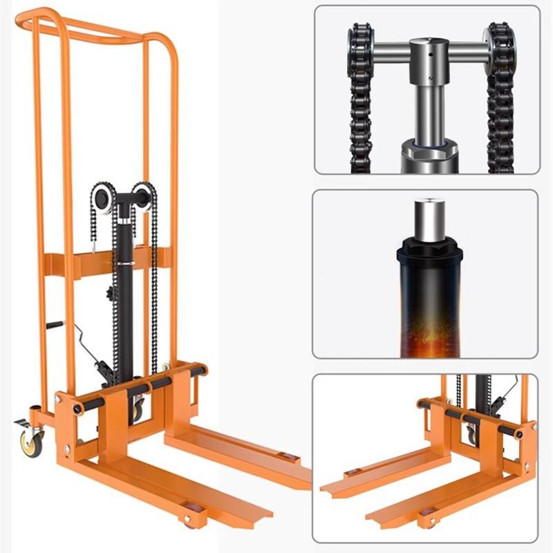 手动压升叉c小车升高搬货堆垛HVZ车型随液车降平板货叉万向轮装卸