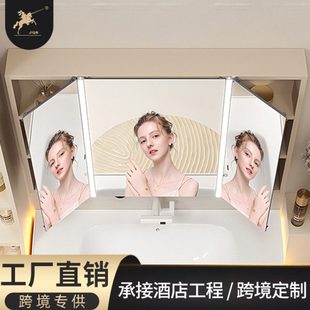 浴室智能美妆镜柜多角度挂壁式大弯镜子收纳一体镜柜除雾卫生间厂