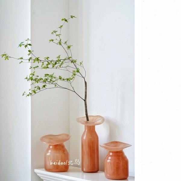 法式简约高级渐变色大口手工玻璃水培花瓶家居软装台面餐桌摆件,家居饰品,花瓶,淘宝优惠券,粉丝福利购,淘宝优惠卷