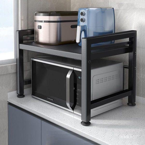 可伸缩厨房置物架微波炉架子家用台面桌面双层电饭锅烤箱收纳支架,厨房/烹饪用具,微波炉置物架,淘宝优惠券,粉丝福利购,淘宝优惠卷