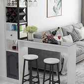 北欧小吧台桌家用餐边酒柜厨房一体客厅隔断玄关简约高脚靠墙组合