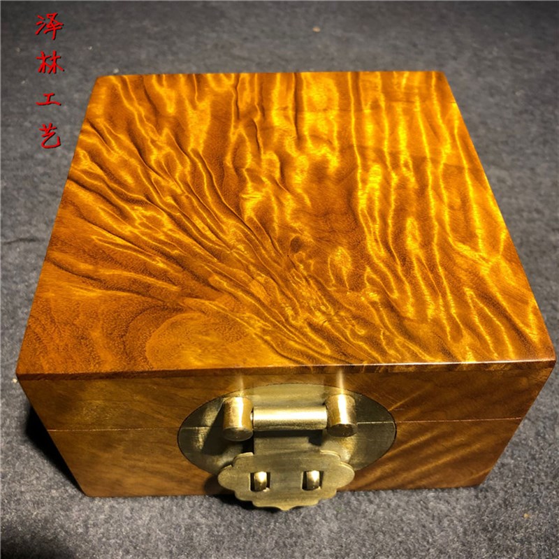 正宗小叶金丝楠木首o饰盒实木盒子手工艺收纳复古工艺桢楠茶叶盒