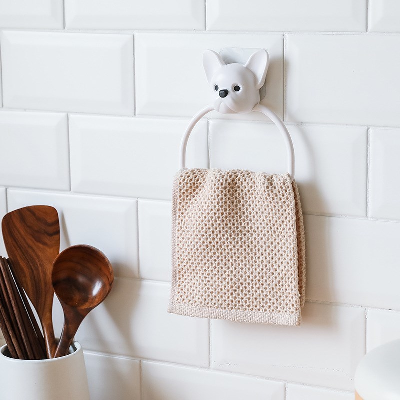 卡通可爱卫生间免打孔r无痕贴毛巾环毛巾挂厨房擦手巾架毛巾挂钩