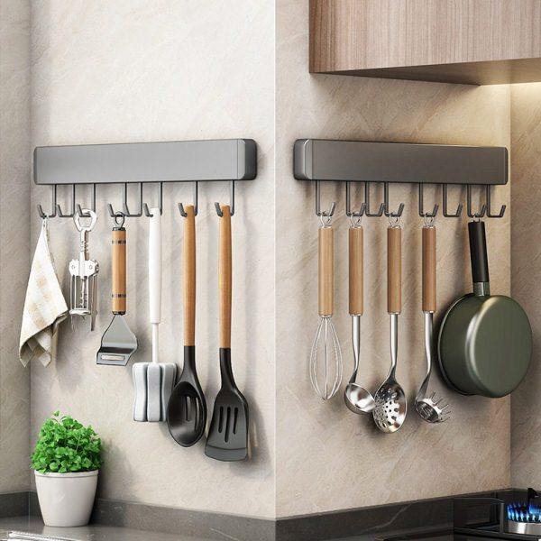 厨房挂钩免打孔厨房置物架壁挂式排钩墙上锅铲勺子铲子收纳挂架子,家装主材,挂钩/挂衣钩,淘宝优惠券,粉丝福利购,淘宝优惠卷