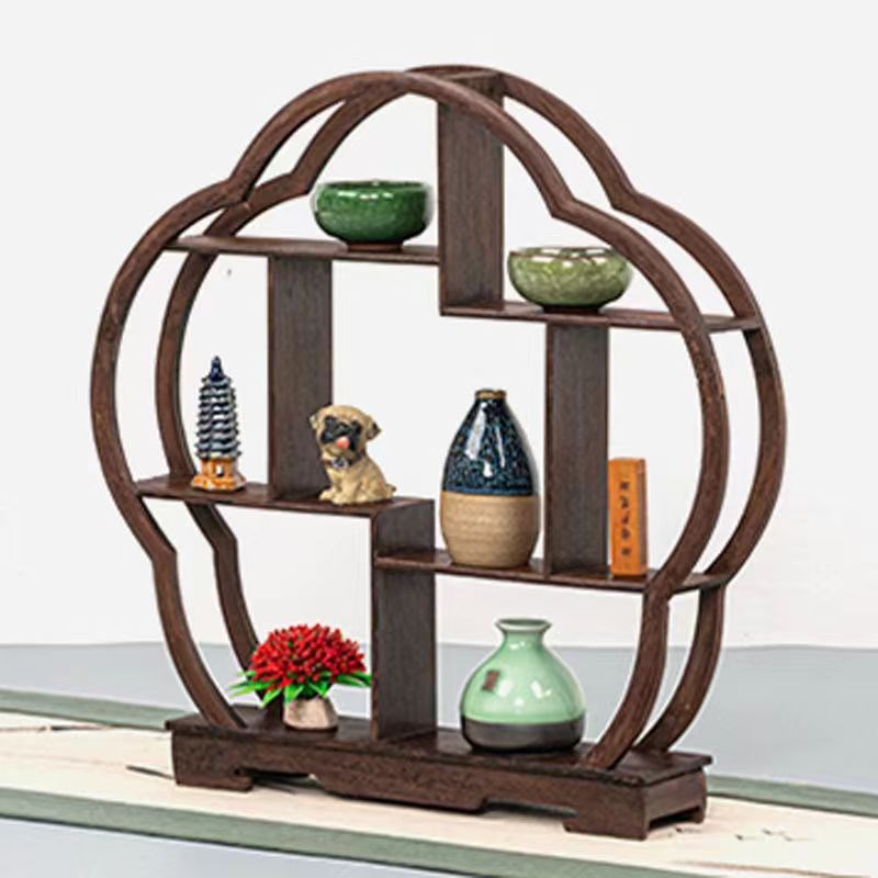 鸡翅木小a博古架摆件茶具紫砂茶杯收纳多宝阁甜品展示架子置物架