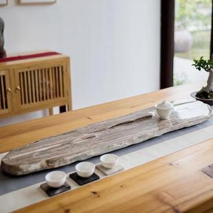 天然木化石茶盘 整块大号木化玉茶台 简约家用非乌金石茶托盘