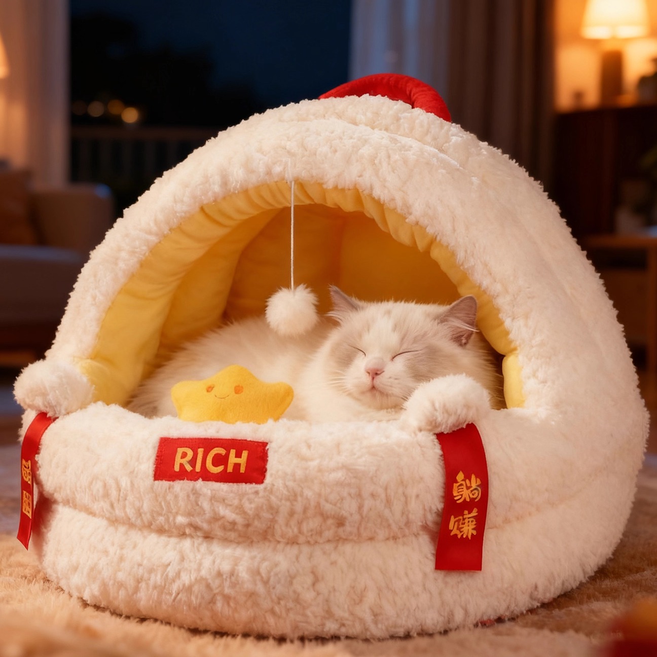 招财猫窝!加厚加福!保暖锁温抗寒