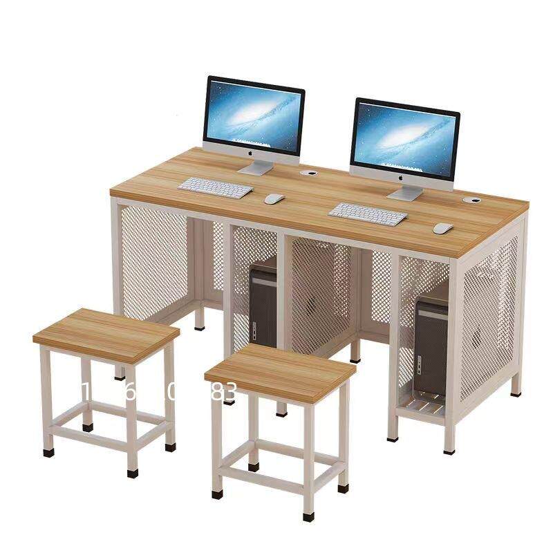 学校学生一体机木制双人三人多媒体微机室培训桌教室机房电脑桌椅