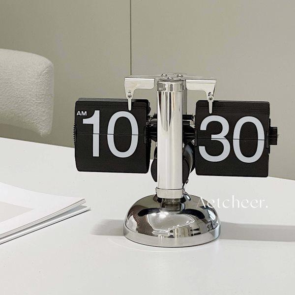 创意网红机械自动翻页钟表数字台钟座钟复古时钟客厅简约摆件摆台,家居饰品,座钟,淘宝优惠券,粉丝福利购,淘宝优惠卷