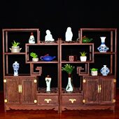 实木博古架中式 收纳柜鸡翅木多宝阁茶具架客厅隔断柜置物架展示架