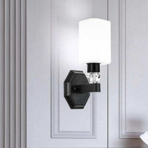 北欧现代水晶壁灯轻奢个性卧室床头灯单头客厅电视背景墙楼梯灯具