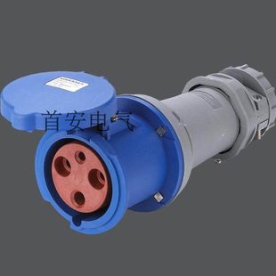 防水IP44插座 工业插座63A 耦合器 工业连接器 220V 3芯耦合器