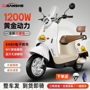 建设电动摩托车电摩超长续航电瓶车大功率高速时尚女士代步电动车