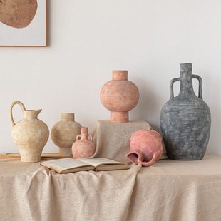 诧寂风陶瓷花瓶室内陶艺客厅桌面装 插花摆件 饰玄关电视柜民宿软装