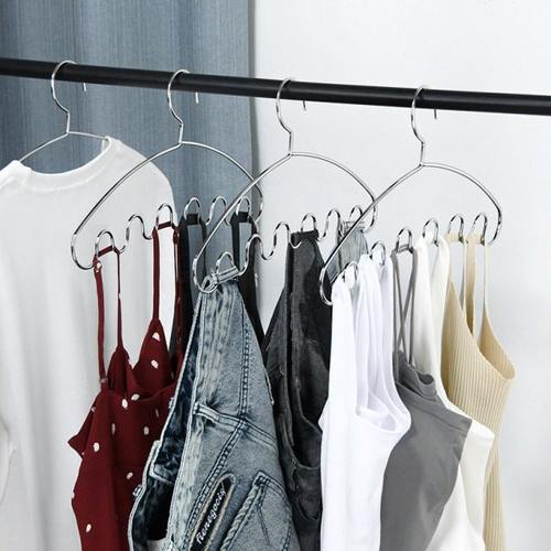 不锈钢衣架实心加粗金属洗衣晾晒架皮带吊带裙挂衣柜收纳架波浪形