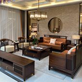 新中式 实木沙发组合现代高端别墅客厅大户型中国风会所禅意家具