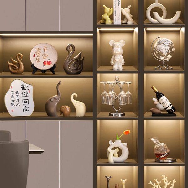 轻奢玄关餐边柜新房装饰品摆件高档客厅酒柜电视柜高级感红酒架托,家居饰品,户外/庭院摆件,淘宝优惠券,粉丝福利购,淘宝优惠卷