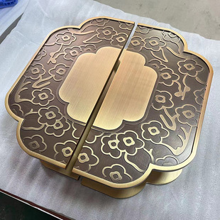 中式玻璃门拉手仿古铜大门拉手会所餐厅包房木门把手现代简约半圆