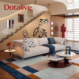 多特莱菲法式轻奢棉麻布艺沙发高级感客厅直排奶油风小户型三人位