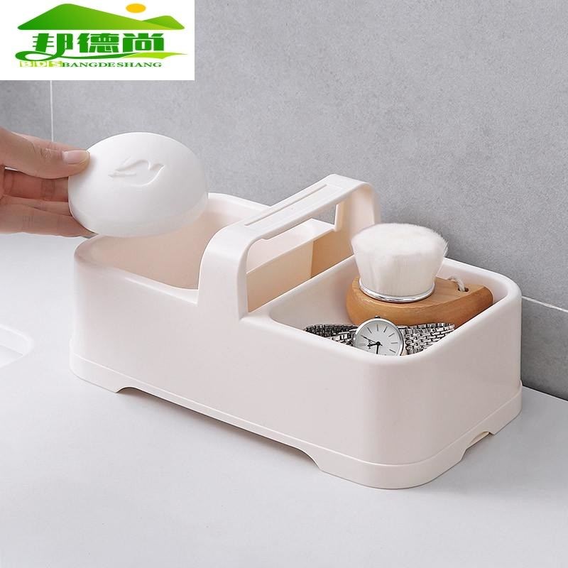 双层手提b塑料香皂盒家用大号卫生间创意双格沥水皂托肥皂架置物