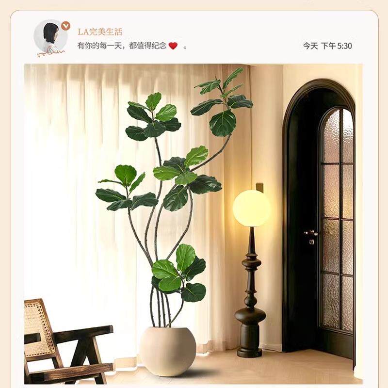仿真植物琴叶榕落地盆栽室内大型仿生绿植摆件客厅轻奢装饰花假树