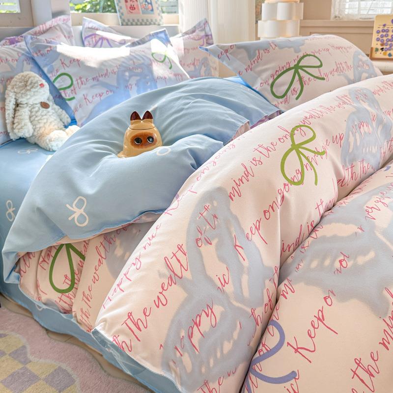 2024新款直播网销斜纹加厚磨毛印花植物羊绒四件套秋冬季加厚套件