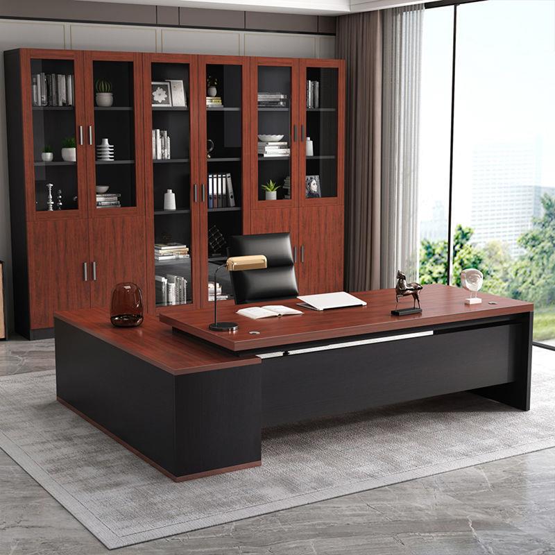 加厚办公桌子经理大班桌办公加厚高档豪华老板办公桌椅组合一整套