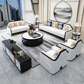 新中式 沙发轻奢客厅禅意现代简约实木布艺沙发别墅中国风小户型