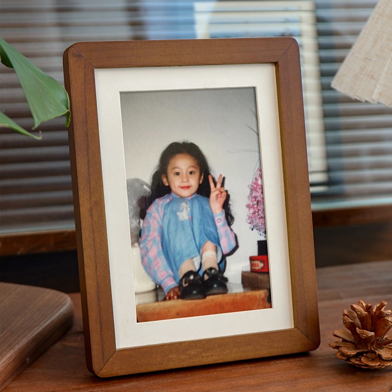 实木相框空e框洗照片做成相框6寸7寸8寸a4全家福圆角照片相框摆台