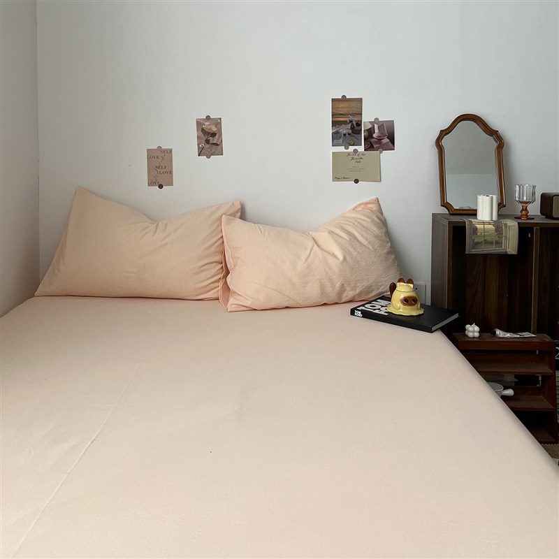 单件双层纱床单床k笠全棉床罩床套三件套单人双人枕套床垫防尘宿