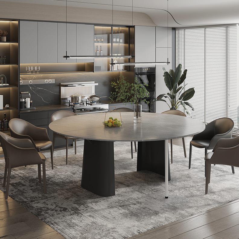 可折叠圆桌面对折圆桌台面板餐桌圆形家用大圆桌10/15/20人