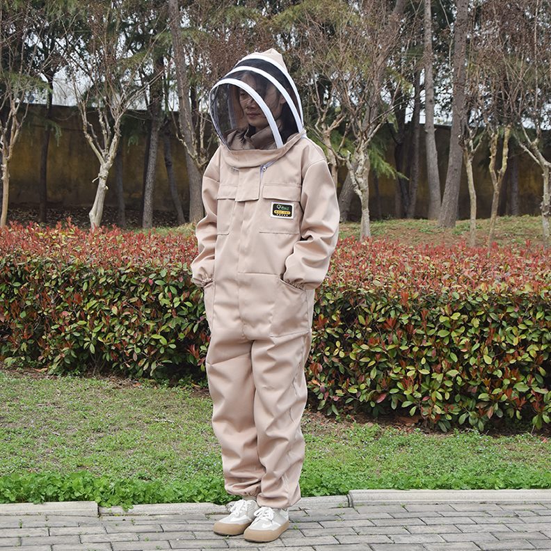 加厚连体防蜂衣可拆蜂帽高清面罩养蜜蜂衣服全套防蜂服透气防蚊虫