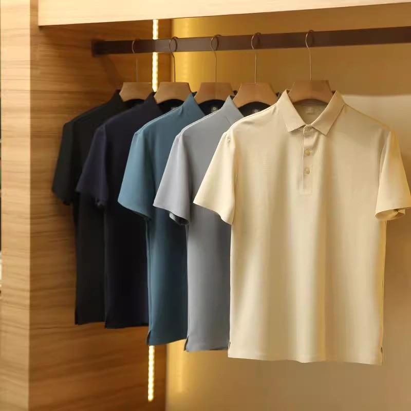 冰感科技面料无痕压胶夏季男士运动休闲商务POLO衫超轻透气T恤！