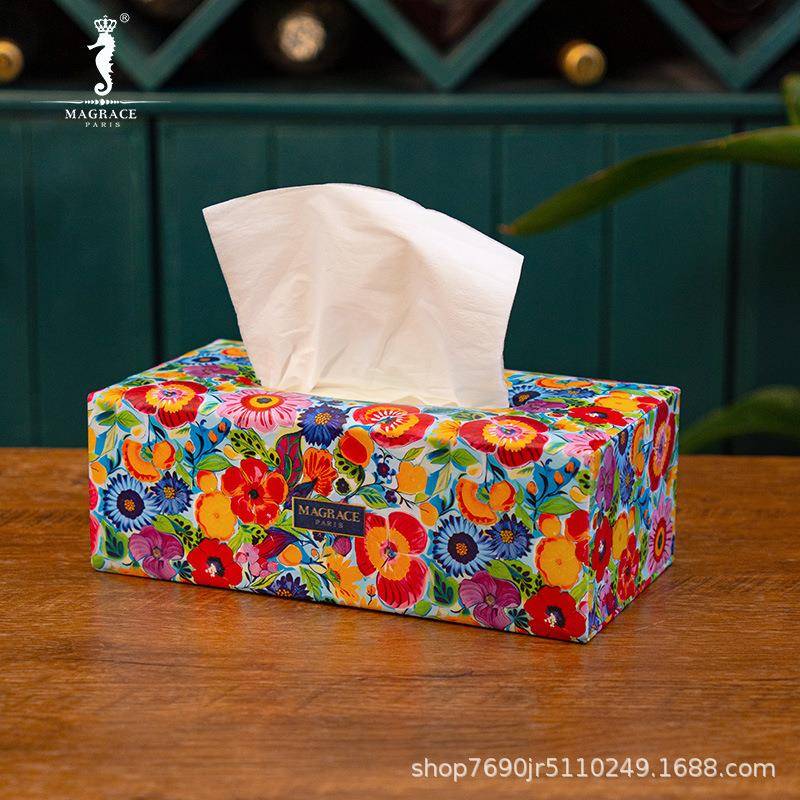法国MAGRACE生机盎然绿荫满庭长款纸巾盒2款家居日用纸巾收纳盒