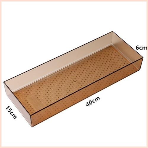 加长款收纳盒长方形塑料桌面抽屉可叠加放分类多格子餐具化妆品盒